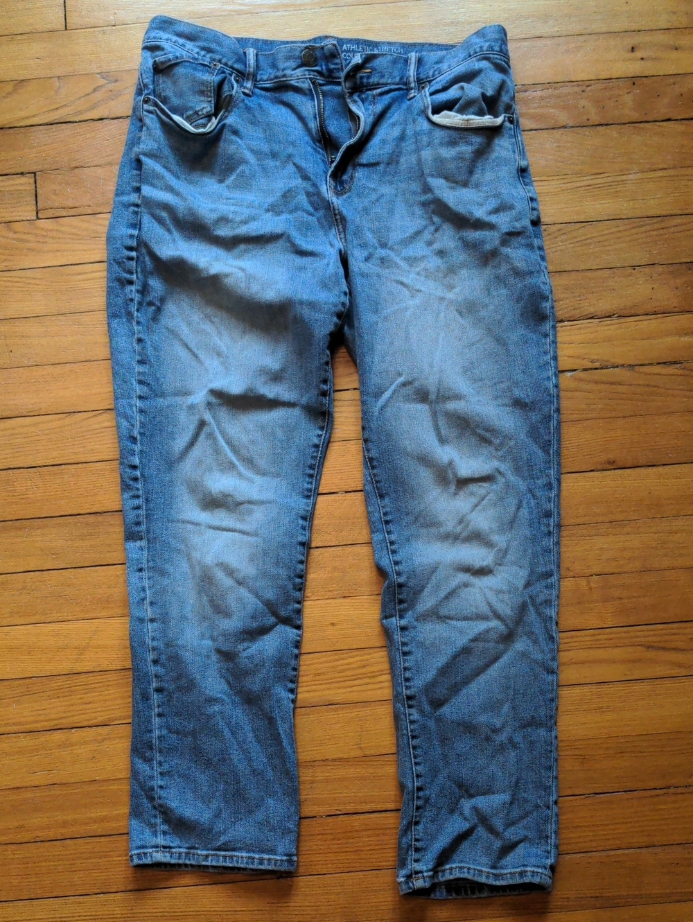 Gap, Athletic Works Slim Straight Blue Denim Jeans